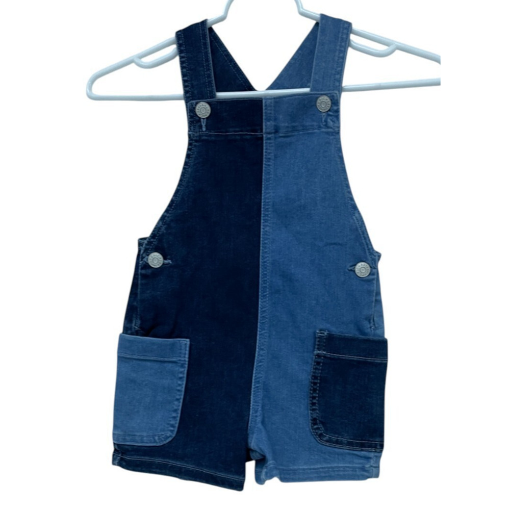 Epic Threads Overall Toddler Girls Size 4T Blue Denim Shortall Colorblock